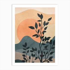 Orange Rising Sun Art Print