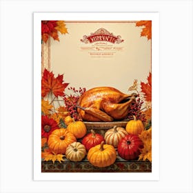 Authentic Turkey Centerpiece Bursting With The Warm Hues Of A Thanksgiving Festival Theme Position (4) Art Print