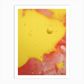 Close Up Of Red And Yellow Paint Art Print