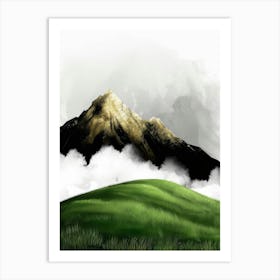 Green Grass And Clouds Art Print