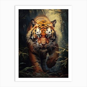 Tiger Art In Tonalism Style 2 Art Print