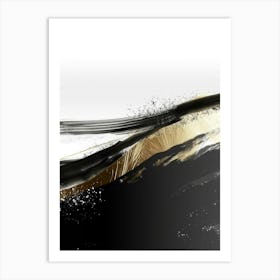 Abstract Black And Gold Painting 96 Art Print