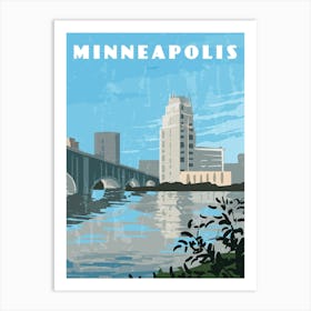 Minneapolis, USA — Retro travel minimalist poster Art Print