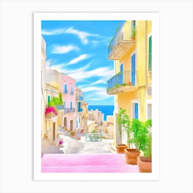 Otranto, Italy Colourful View 3 Art Print