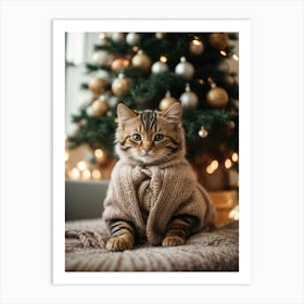 Christmas Cat 4 Art Print