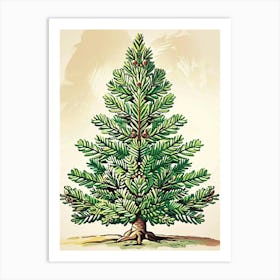 Fir Tree Storybook Illustration 3 Art Print