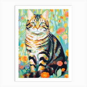 Fluffly Cat Oil Painting Art Print