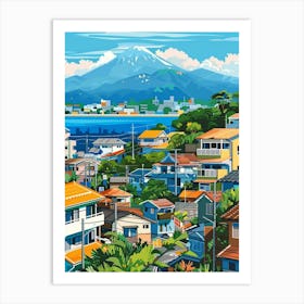 Kagoshima Japan 1 Colourful Illustration Art Print