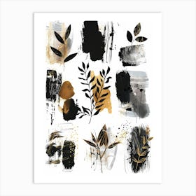 Black And Gold Abstract Painting 16 Art Print