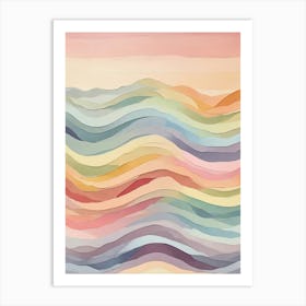 Serene Spectrum Boho Mid Century Pastels Art Print 1 1 Art Print