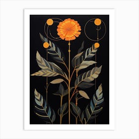 Marigold 1 Hilma Af Klint Inspired Flower Illustration Art Print