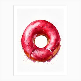 Red Velvet Donut Cute Neon 2 Art Print