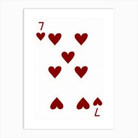 Seven Of Hearts 1 Art Print