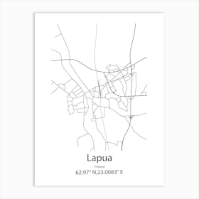 Lapua,Finland Minimalist Map Art Print