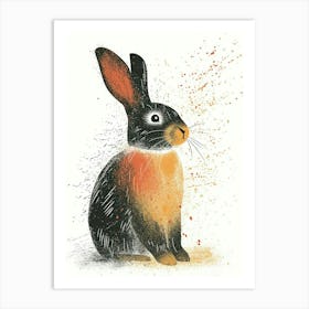 Dutch Rabbit Nursery Illustration 2 Art Print