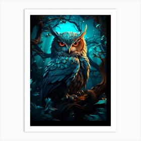 Owl In The Forest 3 Art Print