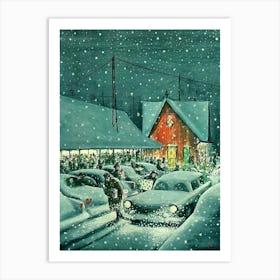 Christmas Evening Rush Art Print