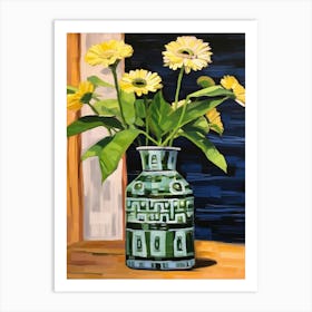 Flowers In A Vase Still Life Painting Daisy 4 Art Print