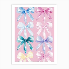 Pastel Bows 2 Pattern Art Print