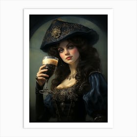 Woman Holding A Beer 1400s Rolf Armstrong Ar 57 Sty Art Print