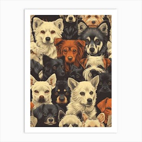 Perfectly Repeatable Artwork With Cute Dog Faces 32 Art Print