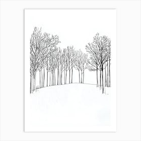 Bare Trees In The Snow Art Print