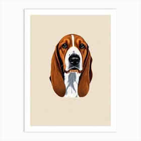 Basset Hound Illustration Dog Art Print