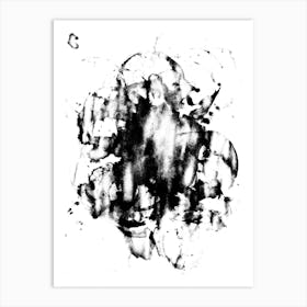 Black And White Ink Splatter Art Print