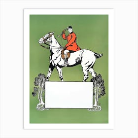 Equestrian On Horse With Design Space Art Print, Edward Penfield Art Print