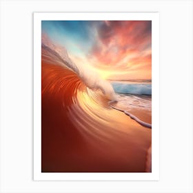 Sunset Ocean Wave Art Print