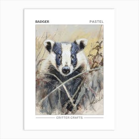 Badger Pastel Watercolour 1 Poster Póster