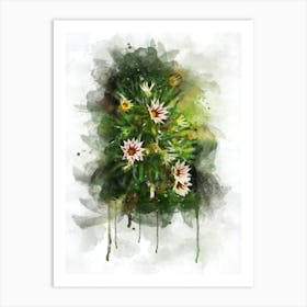 Flowers watercolor 6. Art botanical watercolor photography. Art Print