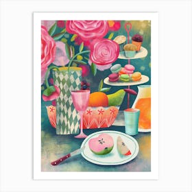 Still Life With Macarons Art Print