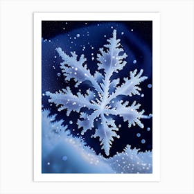 Fernlike Stellar Dendrites, Snowflakes, Soft Colours 2 Art Print