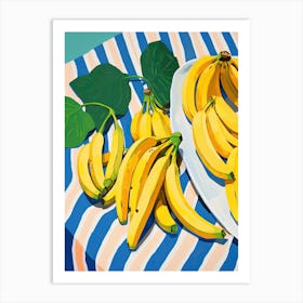 Bananas Fruit Summer Illustration 3 Art Print