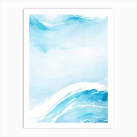 Blue Ocean Wave Watercolor Vertical Composition 65 Art Print