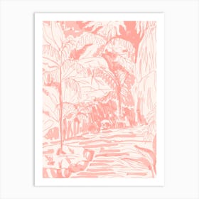 Pink Palms Art Print