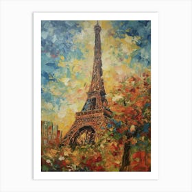 Eiffel Tower Paris France Vincent Van Gogh Style 15 Art Print