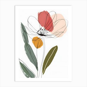 Minimalist Flower Line Art 10 Art Print