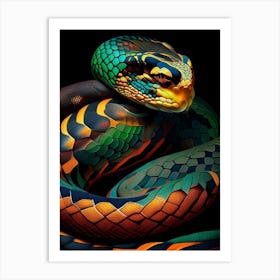 Boa Constrictor Snake Vibrant Art Print