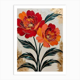 Orange And Yellow Flowers Art Print