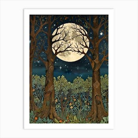 William Morris Moonlight In The Woods 41 Art Print