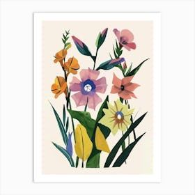 Painted Florals Gladiolus 1 Art Print