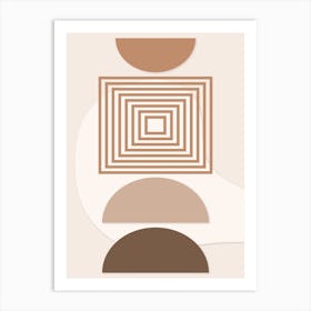 Geometric Shapes Beige Minimal Scandinavian Art Print