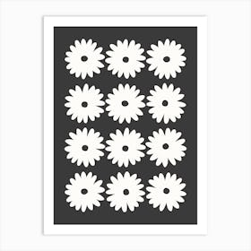 Daisy Black & White 1 Art Print