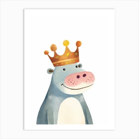 Little Hippo 5 Wearing A Crown Art Print