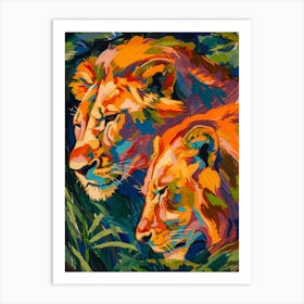 Transvaal Lion Rituals Fauvist Painting 3 Art Print