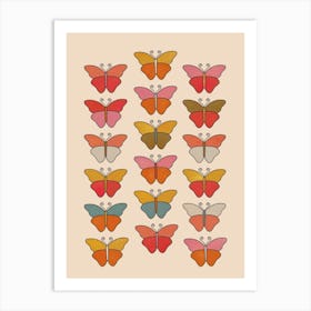 Colourful Butterflies Art Print
