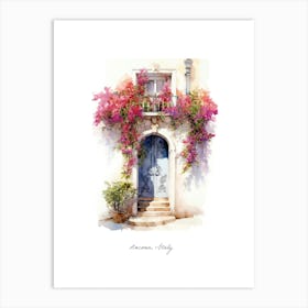 Ancona, Italy   Mediterranean Doors Watercolour Painting 4 Poster Art Print