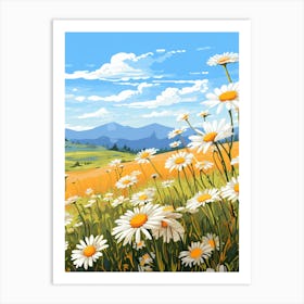 Daisy Wilfflower In A Field In South Western Style (3) Art Print
